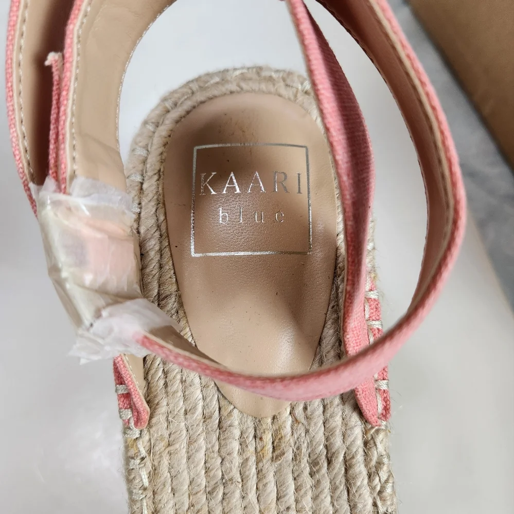 Kaari Blue Chloe Washed Coral Jewel Espadrille Sandals size 8M NWOT